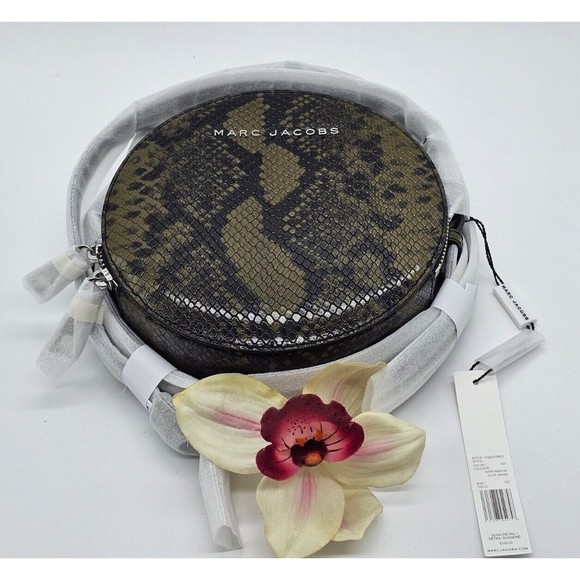 Marc Jacobs Snakeskin Embossed Leather Circle Crossbody Bag New GL0237621 - Picture 7 of 16